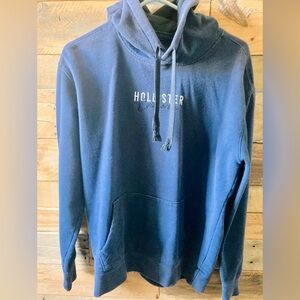 Hollister Men's Navy Blue Hoodie